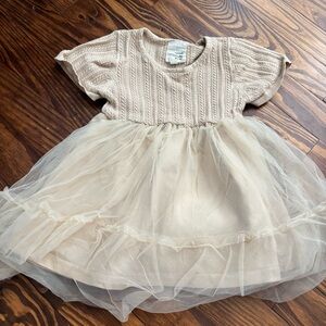 Raised by Water Cream Knit tulle Dress